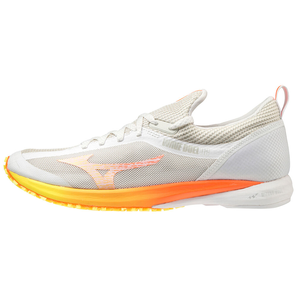 Zapatillas Running Mizuno Wave Duel 2 Hombre Blancas/Naranjas Baratas HFUO-49367